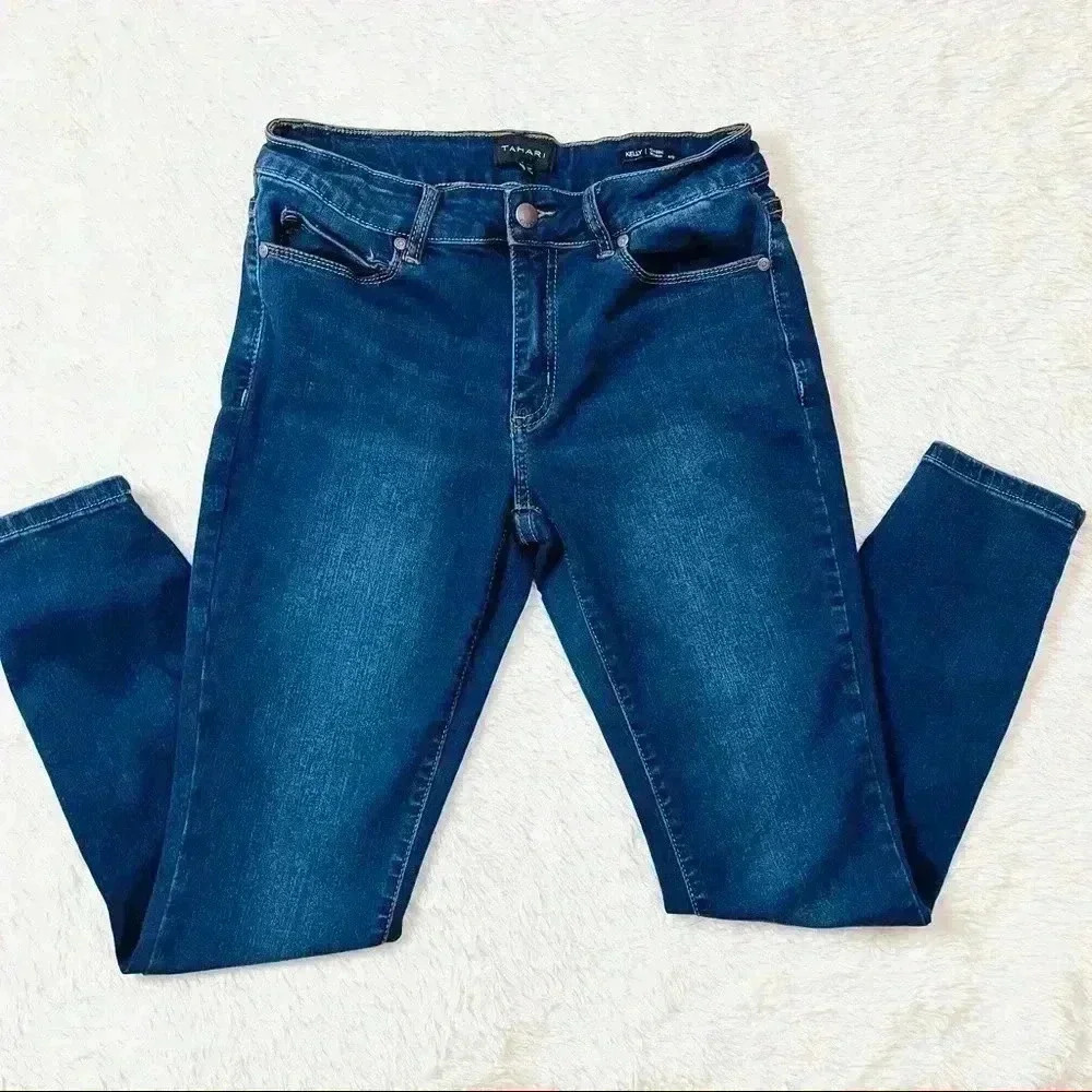 Tahari Nelly Med Wash Faded Classic Stretch Skinny Jean Size 4/27